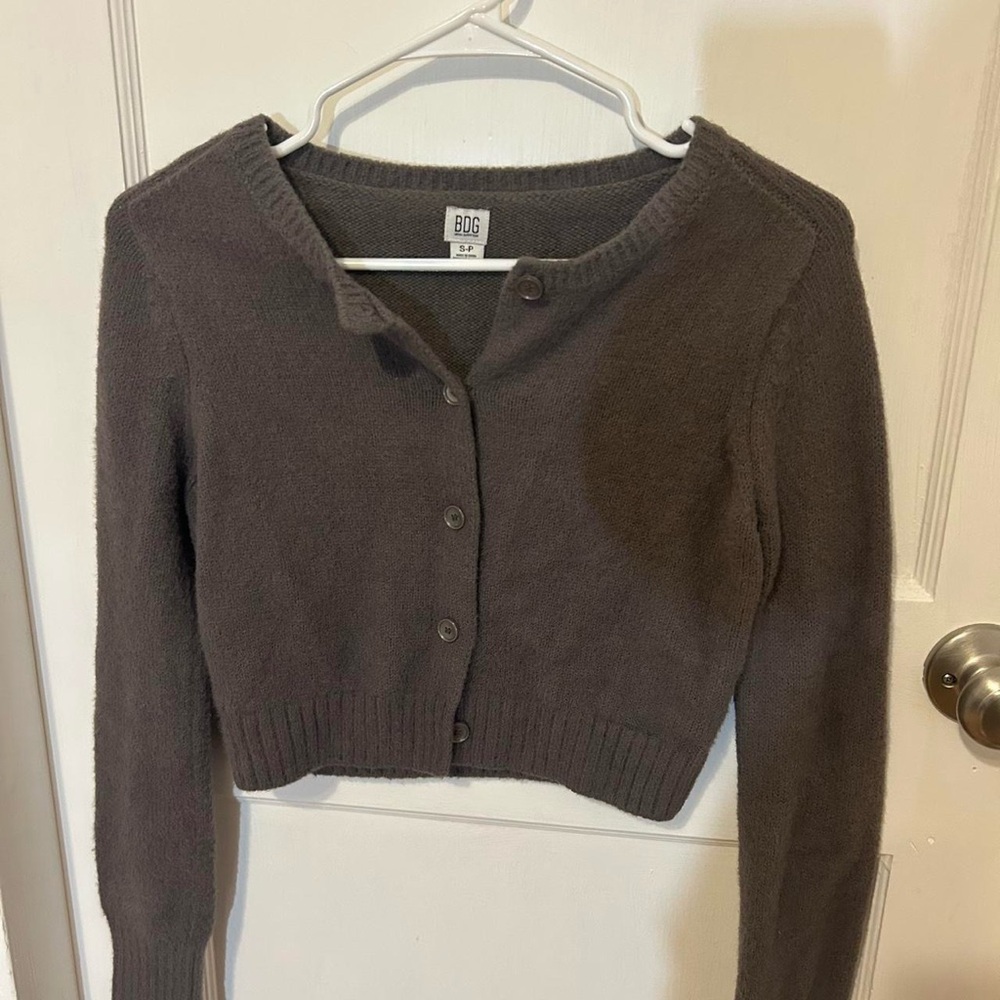 BDG Taupe Button-Up Cardigan